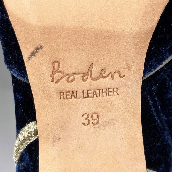 NEW (NWOT) Boden Icons Blue Velvet Round Toe Knee High Heel Boots - Size 8.5 - Picture 12 of 13